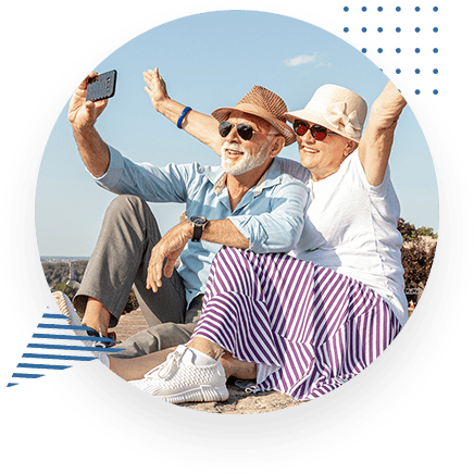 Eldery Couple Travelling Taking Selfie