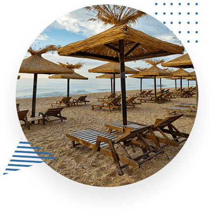 Tropical Resort Beach Lounge Chairs