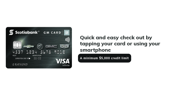 gm infinate visa card info