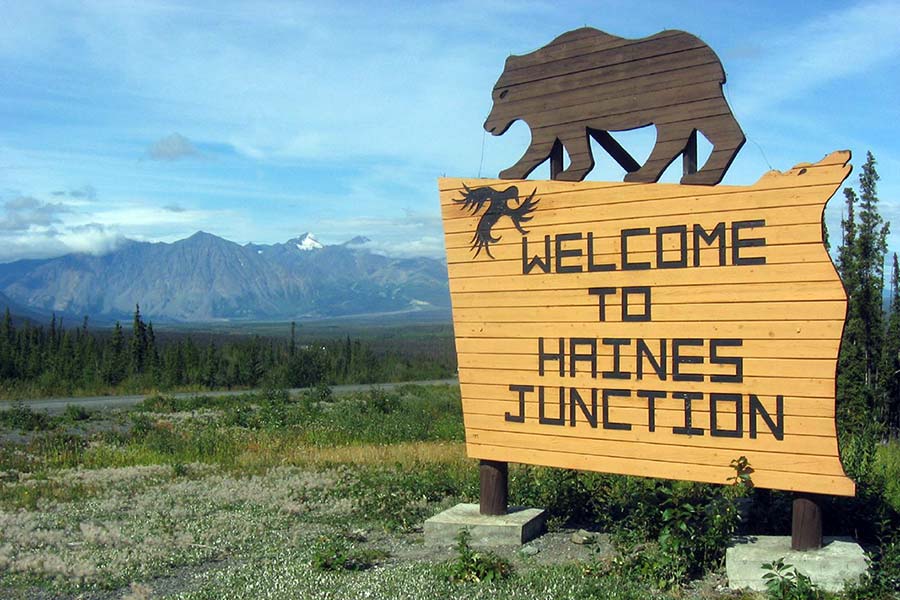 Haines Junction welcome sign