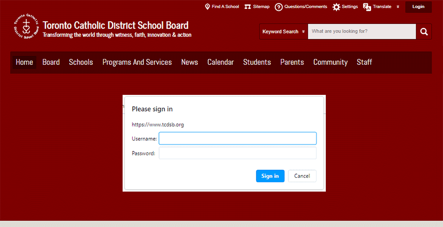 TCDSB login