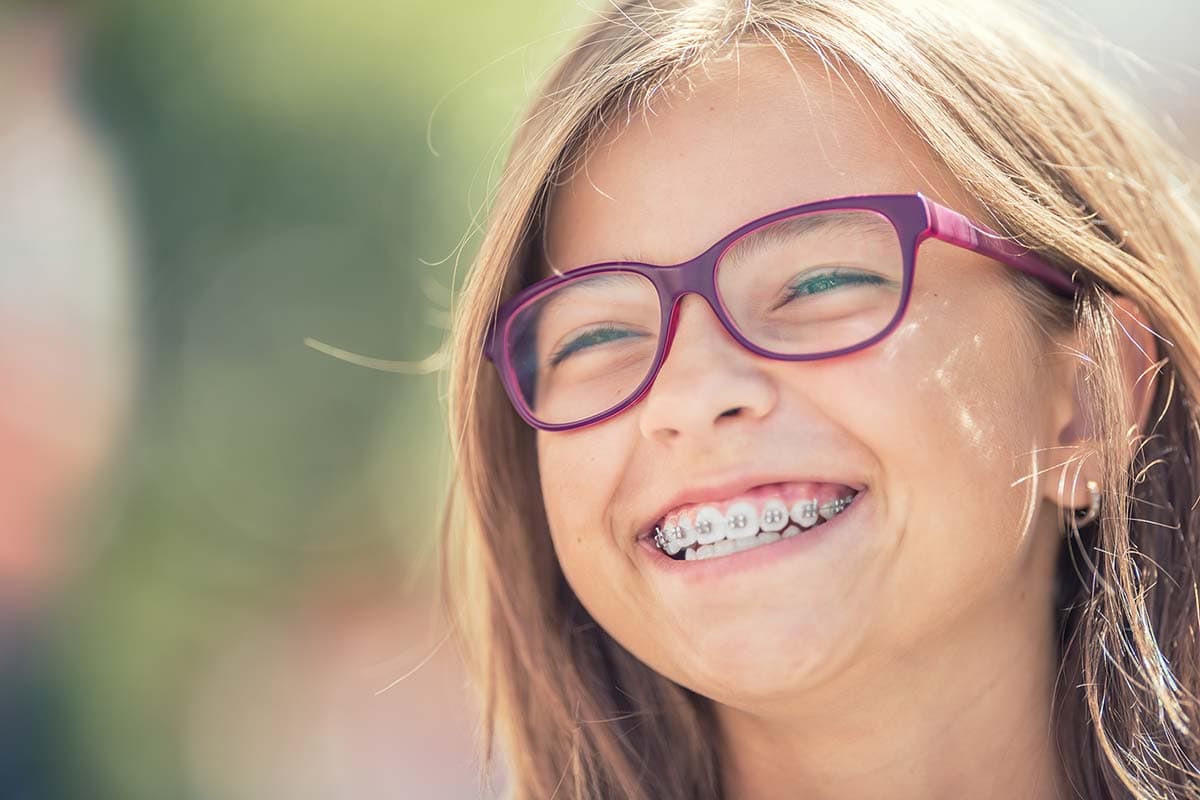 Teenager with brace treatment