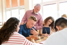 high school students and teacher.