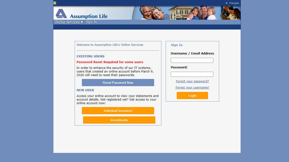 assumption life login