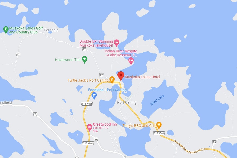 Muskoka Lakes Hotel Map