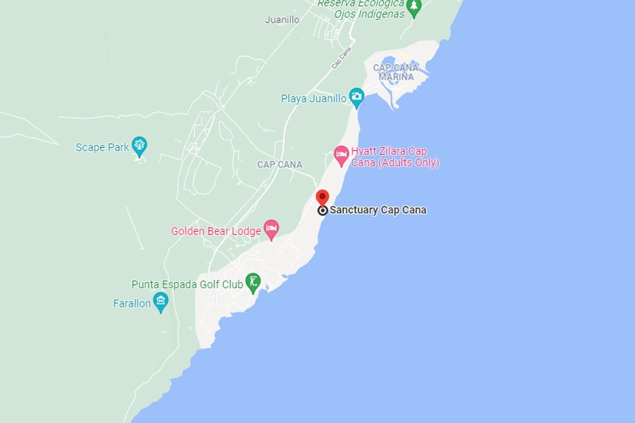 Sanctuary Cap Cana Map