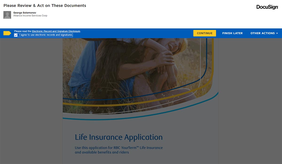 Life Insurance Quoter - Lasy Step Docusign