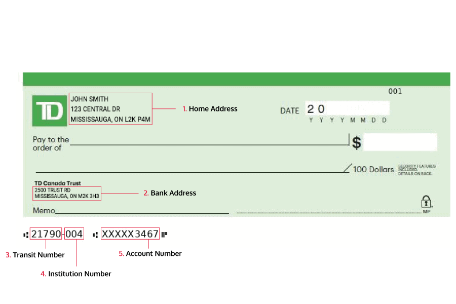 TD Bank Cheque