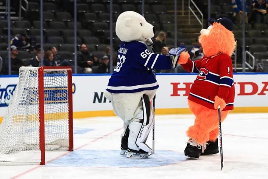 canadiens vs maple leafs mascots