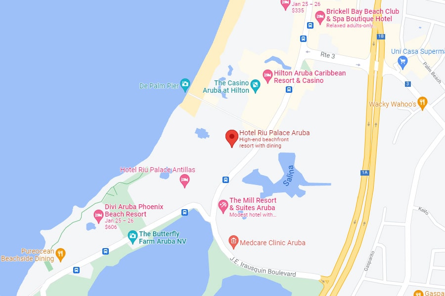 Riu Palace Aruba Map