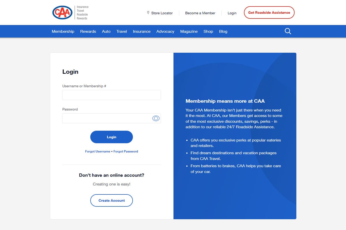 CAA Insurance Login