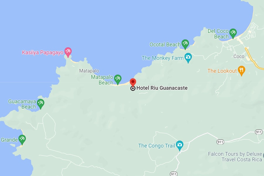 Riu Guanacaste Map