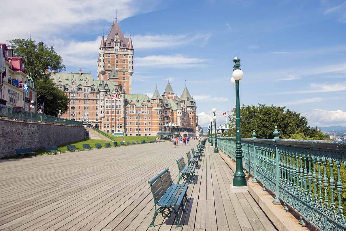 Wood Plank Walkway Quebec Chateau Frontenac Hotel